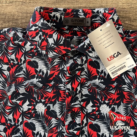 NWT - G/FORE Men’s 2023 US Open LACC Golf Polo - Size Medium - Picture 2 of 6
